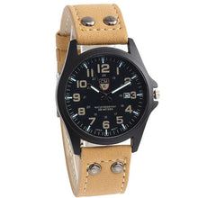 Load image into Gallery viewer, Date Leather Strap watches for mens