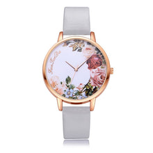 Load image into Gallery viewer, Casual Flower Dial Leather Band Quartz Wrist Watches