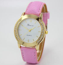 Load image into Gallery viewer, Luxury Brand Leather Crystal Quartz Watch Women